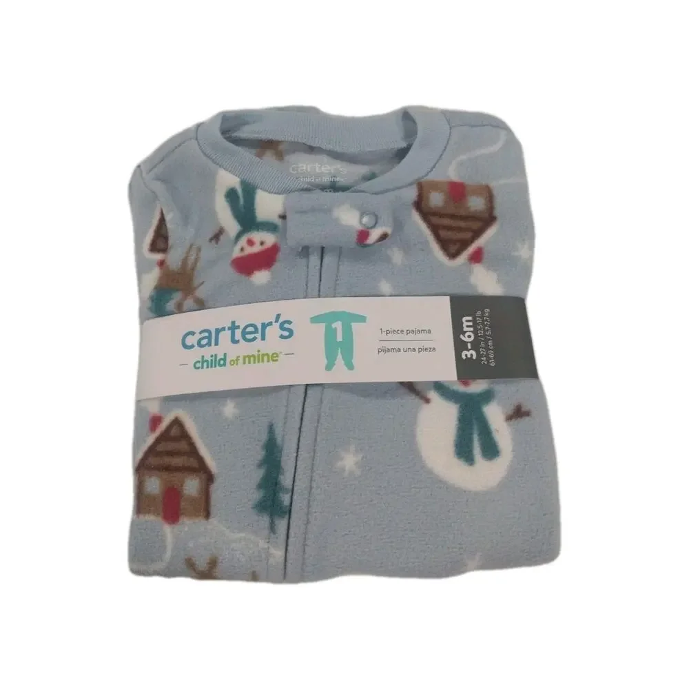 Carter's Child of Mine Baby and Toddler Holiday Pajama, One-Piece, Sizes 3-6M